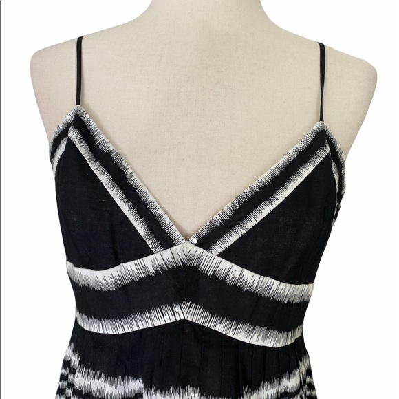 BCBGMaxazria Black White Sequin Flare Tunic Slip Dress - 10 - Picture 3 of 14